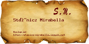 Stánicz Mirabella névjegykártya
